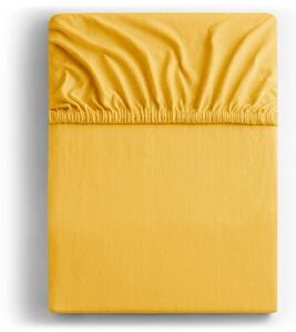 Bavlněné jersey prostěradlo s gumou DecoKing Amber žluté