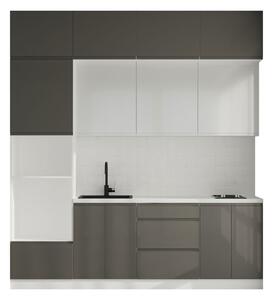 Sada 2.4 Bílá / tmavě šedý lesk, bílý lesk Interno Glaňec Luxe