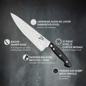 Zelite Infinity by Klarstein Executive-Plus, 8" prémiový kuchařský nůž, 61 HRC, damašková ocel