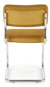 Jídelní židle VALDA — kov, látka, žlutá