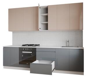 Sada 2.6 k. bílá, f. vrch béžový lesk, spodek šedý lesk Interno Luxe