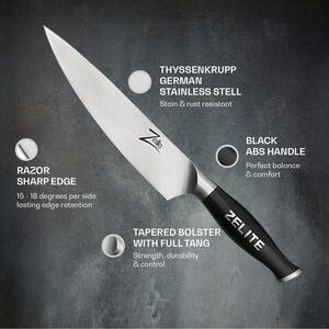Zelite Infinity by Klarstein Comfort Pro, 8" nůž šéfkuchaře, 56 HRC, nerezová ocel