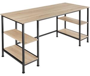 Tectake Počítačový stůl Stoke 137x55x75cm - Industrial světlé dřevo, dub Sonoma