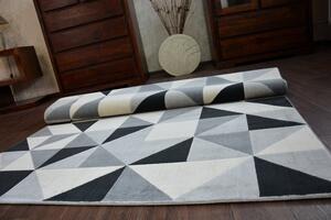 Kusový koberec SCANDI 18214/652 trojúhelníky šedý Rozměr: 120x170 cm