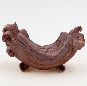 E-bonsai Keramická Skořápka 11,5 x 8,5 x 6,5 cm hnědá