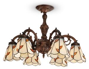 Brilagi - Tiffany vitrážový přisazený lustr FOLIA 6xE27/60W/230V pr. 60 cm