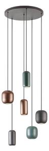 Redo 01-3482 - Lustr na lanku BOOM 6xGU10/10W/230V pr. 48 cm černá/zelená/hnědá