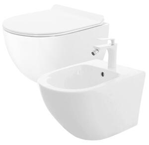 Rea Set Wc Závěsné Mísy + Bidetu Carter Bílý