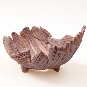 E-bonsai Keramická Skořápka 14,5 x 11,5 x 7,5 cm hnědá
