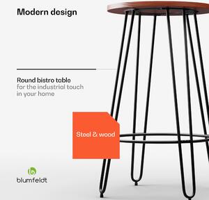 Blumfeldt Bistro stůl Hamilton Ø60cm Dřevěný ocelový rám