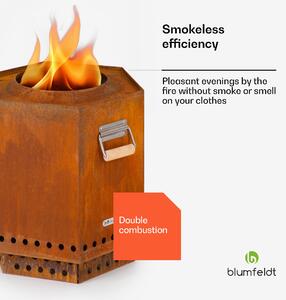 Blumfeldt Krbová vložka, koš na oheň, bez kouře, robustní, kryt proti dešti