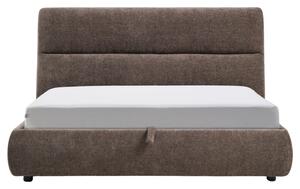 Kave Home Hnědá dvoulůžková postel Dafra 160 x 200 cm s úložným prostorem