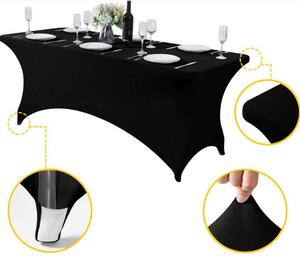 Potah na cateringový stůl 180cm elastický černý