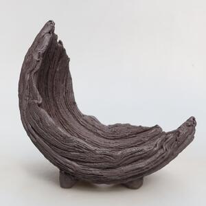 E-bonsai Keramická Skořápka 13,5 x 11 x 13,5 cm hnědá
