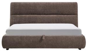 Kave Home Hnědá dvoulůžková postel Dafra 180 x 200 cm s úložným prostorem