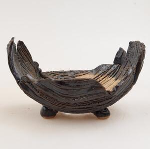 E-bonsai Keramická Skořápka 11 x 8,5 x 6,5 cm černozelená