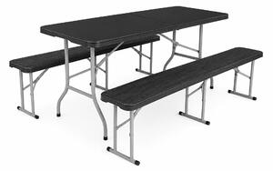 Aga Plastový skládací pivní set Černý