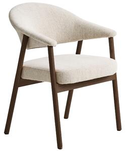 -25 % Dny MOMENTI– Unique Furniture Krémově bílá jídelní židle Elk s tmavou dubovou podnoží