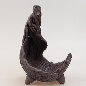 E-bonsai Keramická Skořápka 7,5 x 7,5 x 13 cm hnědá