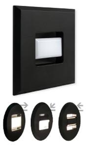 MEGAMAN LED podhledové svítidlo Tina, černé, délka 9 cm, otočné, Černá, Obývací pokoj / jídelna, Plast, Moderní