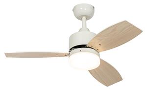 Venkovní stropní ventilátor bílý vč. LED s dálkovým ovládáním IP44 - Toledo
