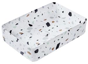 Umyvadlo na desku NULES 61 x 35 cm Keramika Bílé terrazzo
