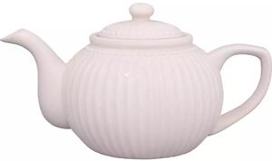 Porcelánová konvička na čaj růžová s patinou