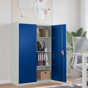 Kancelářská skříň kovová 90 x 40 x 140 cm šedá a modrá