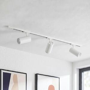 Lindby Systém lišt Linaro, Ø 7 cm, 3dílný, LED, bílá,, stmívatelný, Bílá / opál, Pracovna / kancelář, Hliník, Moderní