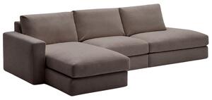 Kave Home Tmavě hnědá modulární rohová pohovka Alea 340 cm, levá