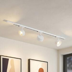 Lindby Systém lišt Linaro, Ø 9,5 cm, 3dílný, LED, bílý, Bílá / opál, Pracovna / kancelář, Hliník, Moderní