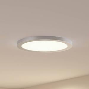 PRIOS Stropní svítidlo Prios LED Aureka, Ø 33 cm, stříbrná, kov, Hliník / šedá / zinek, Obývací pokoj / jídelna, Hliník, Moderní, Stropní svítidlo
