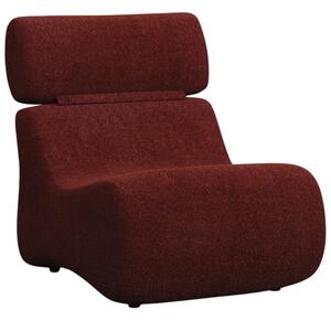Kave Home Bordově červené bouclé křeslo Club