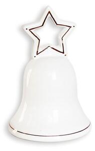 Porcelánový zvonek 9 cm bílá
