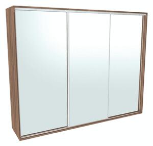 Šatní skříň FLEXI 3 se 3 zrcadly Varianta barvy: Buk, Šířka: 240 cm, Výška: 220 cm