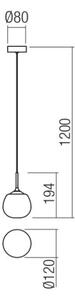 Redo 01-2081 - Lustr na lanku KIWI 1xG9/40W/230V pr. 12 cm lesklý chrom/bílá