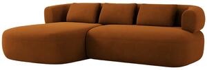 -25 % Dny MOMENTI– Windsor & Co Terakotově oranžová sametová rohová pohovka Aldrin 225 cm, levá