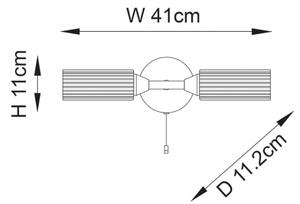 Endon 97172 - Koupelnové nástěnné svítidlo NATORI 2xG9/3W/230V IP44 lesklý chrom