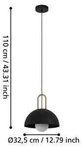Eglo 56459 - Lustr na lanku CALMANERA 1xE27/40W/230V černá