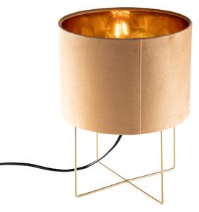 Moderní stolní lampa žlutá se zlatem - Rosalina