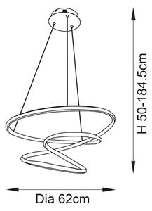 Endon 97632 - LED Lustr na lanku DUNE LED/47,5W/230V 3000K černá