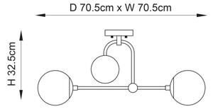 Endon 90843 - Přisazený lustr ONTARIO 4xE14/7W/230V mosaz