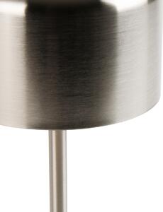 Moderne tafellamp staal oplaadbaar - Poppie