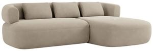 -25 % Dny MOMENTI– Windsor & Co Béžová sametová rohová pohovka Aldrin 225 cm, pravá