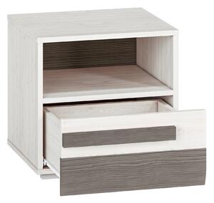 Noční stolek Blanco 18 z szuflada 46 cm - Borovice sNezna / new grey