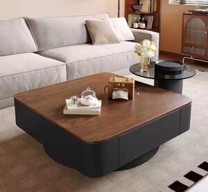 LuxuryForm DESIGN Konferenční stolek MODENA 80 × 80 cm - hnědý, černý (set)
