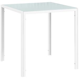 HOMCOM Jídelní stůl 75 x 75 cm, Čtvercový stůl do kuchyně pro 4 osoby, Jídelní stůl z tvrzeného skla s kovovými nohami, Moderní stůl do kuchyně, jídel