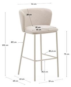 Béžová barová židle (výška sedáku 75 cm) Ciselia – Kave Home 9
