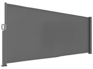 Retrakční boční sluneční clona Outsunny - Ochranná obrazovka se stěnovým uchycením - Pokrytá boční clona - Protipovětrnostní clona 300x140cm - Slunečn