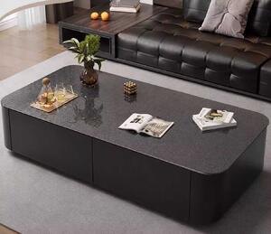 LuxuryForm DESIGN Konferenční stolek ASTON 120 × 60 × 36 cm – černý s tmavou deskou